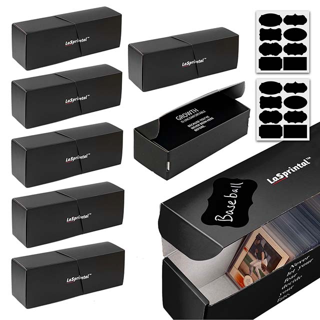 6pcs Black Cardboard Top Loader Storage Box