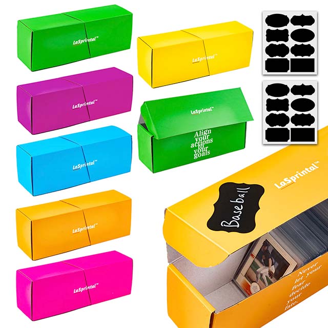 6pcs Colorful Cardboard Top Loader Storage Box